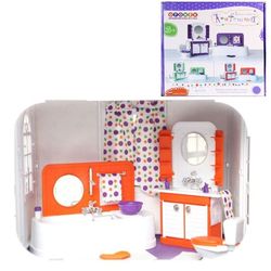 "Конфетти" ванная комната для кукол завод игрушек Огонек 1333 оранжевая
