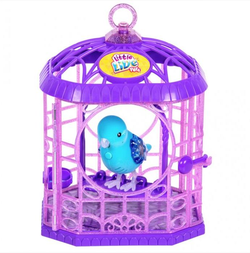 Интерактивная птичка в клетке Little Live Pets  28351 голубая