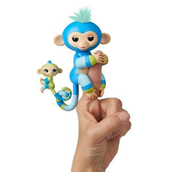 Интерактивная обезьянка с малышом Fingerlings Baby Monkey Billie & Aiden Blue Green