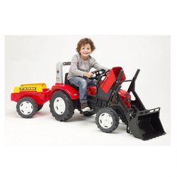 Трактор педальный FALK с прицепом и ковшом 191см красный FAL 2020AM