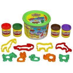 Мини-набор пластилина Play-Doh Ведерко с формочками Животные Hasbro 23413/23414