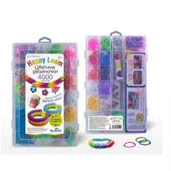 Цветные резиночки Набор для создания браслета Happy loom, 4000 резинок 01510